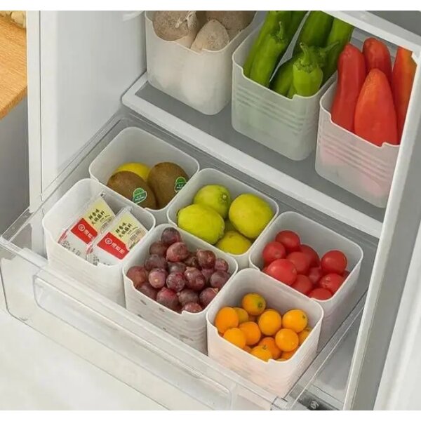 Single Refrigerator Side Door Storage Box (Set of 6)