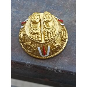 Gold Plated Antique Lord Balaji Charan Paduka