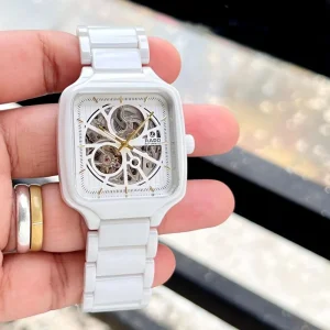 Rado Watch True Square Automatic Ceramic White-Gold For Men (SG390)