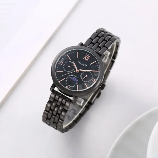 Fossil Watch Jacqueline Sun Moon Black For Women (SG13)