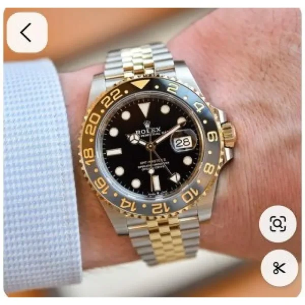 Rolex GMT Master 2 Two Tone Black Gold Watch For Men (SW1513)