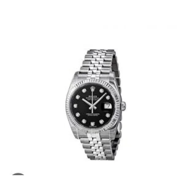 Rolex Oyster Perpetual Date just 31MM Index Black Diamond Watch For Men (SW1514) (Copy)