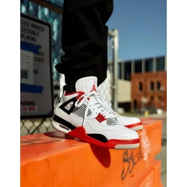 Nike Jordan Retro 4 Fire Red Shoes For Men (SW1765) - Image 3