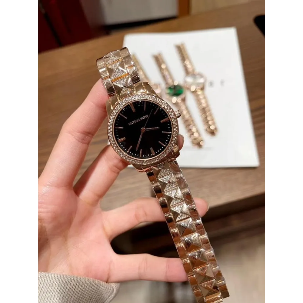 Michael Kors Watch Runway Pave Copper Black For Women (SG134)