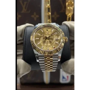 Rolex Sky-Dweller Champion Gold Dial Stainless Steel Limited Edition Watch For Men (SW1530) (Copy)