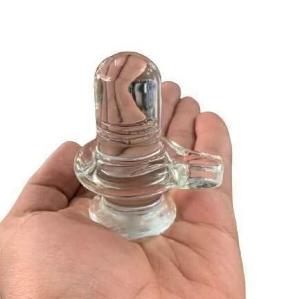 Sphatik Shivling Big Size For Home Pooja Decorative Showpiece 4 Inch, 250gm (Crystal, White) - Image 3