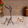 Ecraftindia Set Of 2 Deer Shape Decorative Handcrafted Metal Tea Light Holder