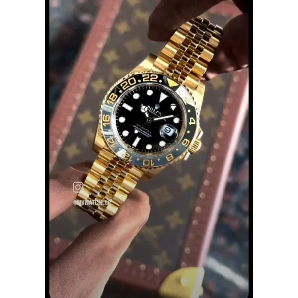 Rolex GMT Master Gold Black Watch For Men (SW1541) - Image 2