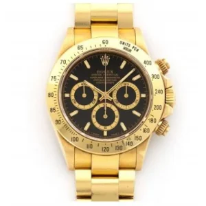 Rolex Oyster Perpetual Cosmograph Daytona Dial Swiss Full Gold With Black Dial Stainless Steel Watch For Men (SW1546)