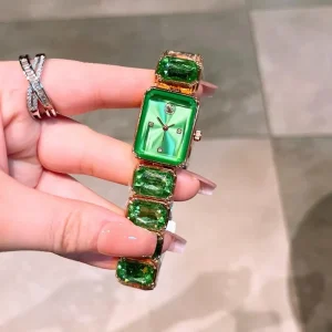 Swarovski Watch Octagon Green Copper For Women (SG154)