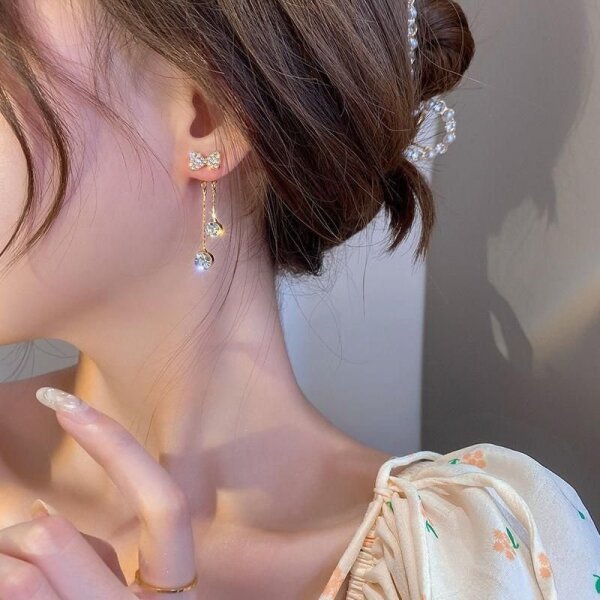 AVR JEWELS a two-wear earrings new trendy bowknot tassel fashion sweet earrings women - Image 3