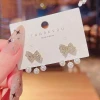 AVR JEWELS Korean Amazing Gold Plated Luxury Bow Diamon Earrings For Women and Girls - Image 2