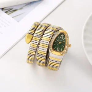 Bvlgari Watch Serpenti Snake Gold-Green For Women (SW1022)