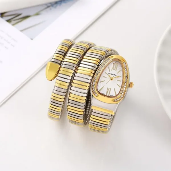 Bvlgari Watch Serpenti Snake Gold-White For Women (SW1023)
