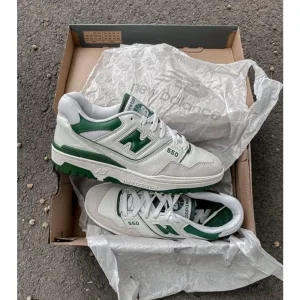 New Balance White Green 550 Shoes For Women (BOT1257)
