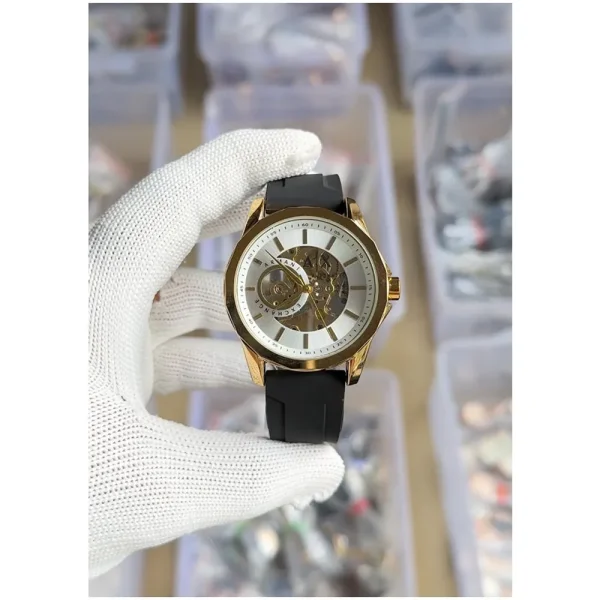 First Copy Emporio Armani Watch Meccanico Automatic Black-Gold (SUP643)