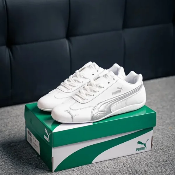 First Copy Puma Speedcat Leather White Silver Shoes (SUP2811) - Image 2