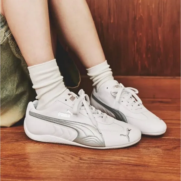 First Copy Puma Speedcat Leather White Silver Shoes (SUP2811) - Image 3