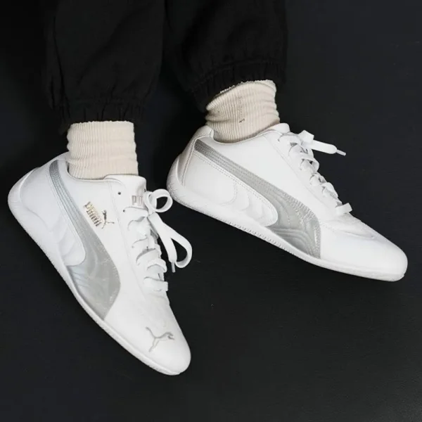 First Copy Puma Speedcat Leather White Silver Shoes (SUP2811) - Image 4