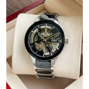 First Copy Rado Watch Silver Black For Men (SW929)