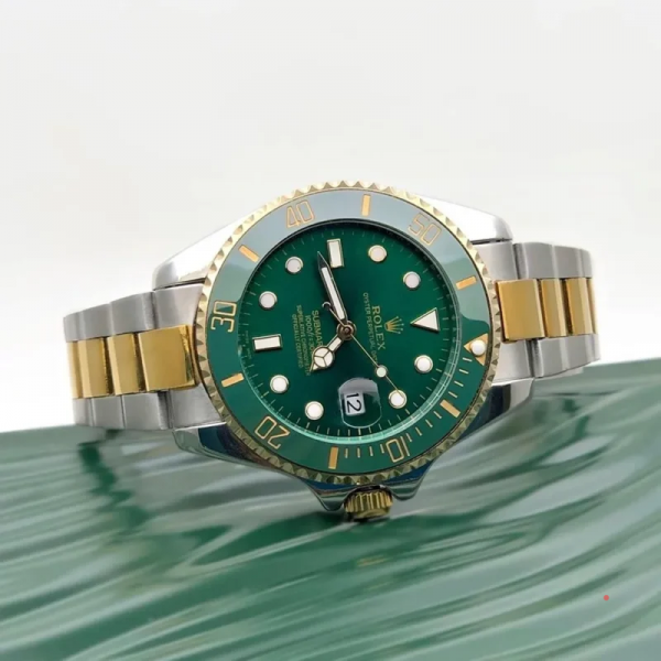 First Copy Rolex Submarine Watch Two Tone Green Dial (SW7837)