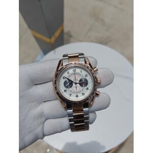 First Copy Omega Speedmaster Watch Chronoscope Rosegold White Dial (SW8700)