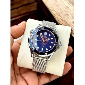 First Copy Omega Automatic Watch Black Blue (SW8684)