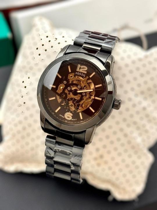 First Copy Fossil Automatic Watch Black Brown (SW8620)