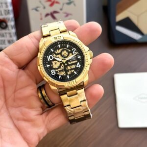 First Copy Fossil Automatic Watch Gold Black (SW8622)
