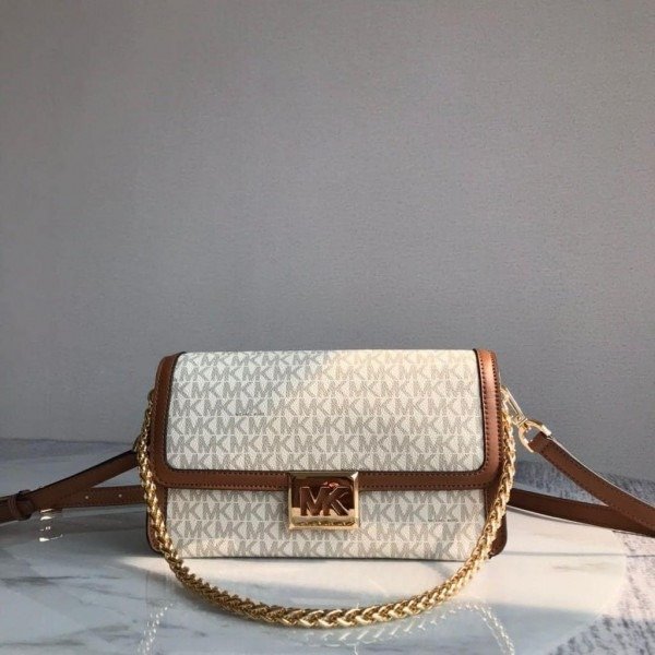 Michael Kors Shoulder Bag Beige Brown With OG Magnectic Box & Dust Box (SW8163)