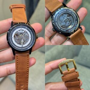 First Copy Fossil Skeleton Watch Brown Black (SW8644)