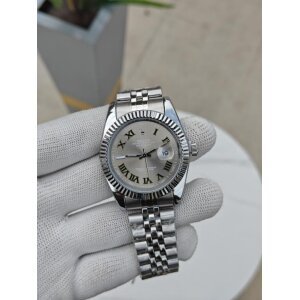 First Copy Rolex Just Date Watch Silver Grey (SW7884)