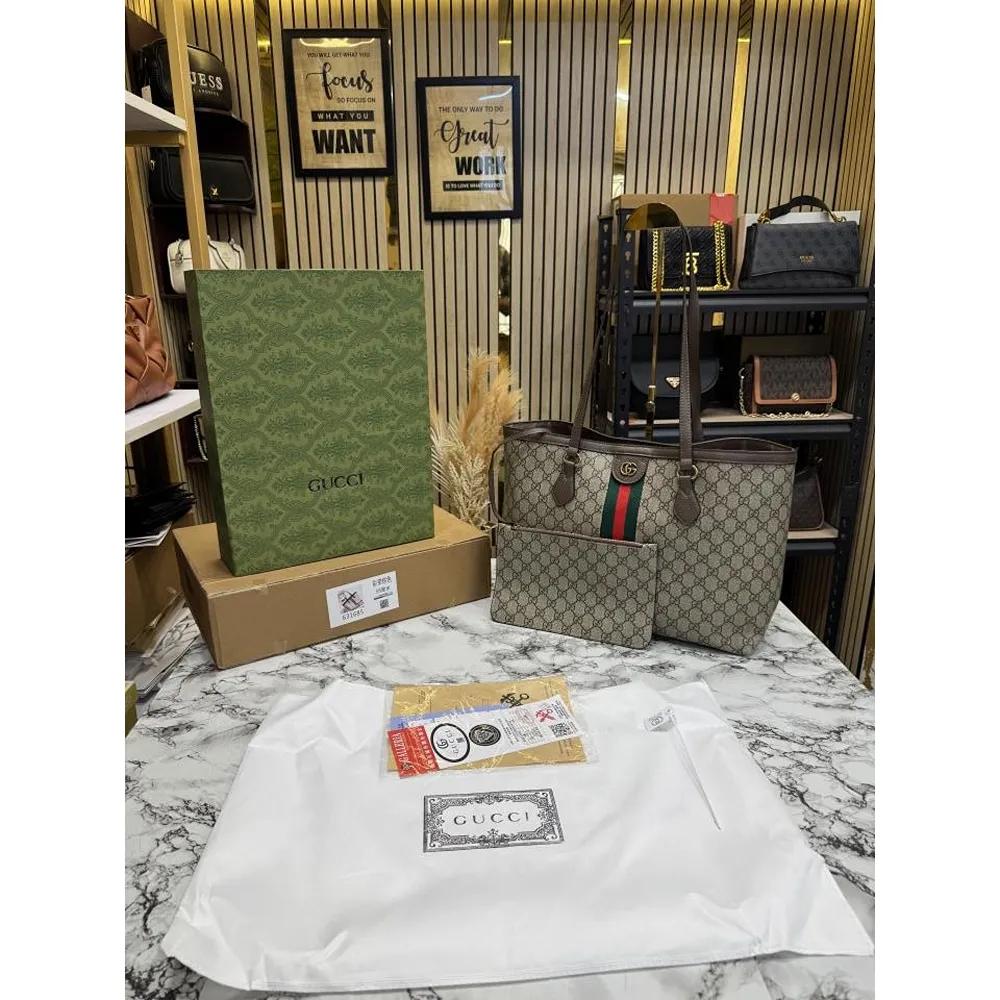Gucci Supreme Tote Bag With Double OG Box And Dust Bag (FT601)