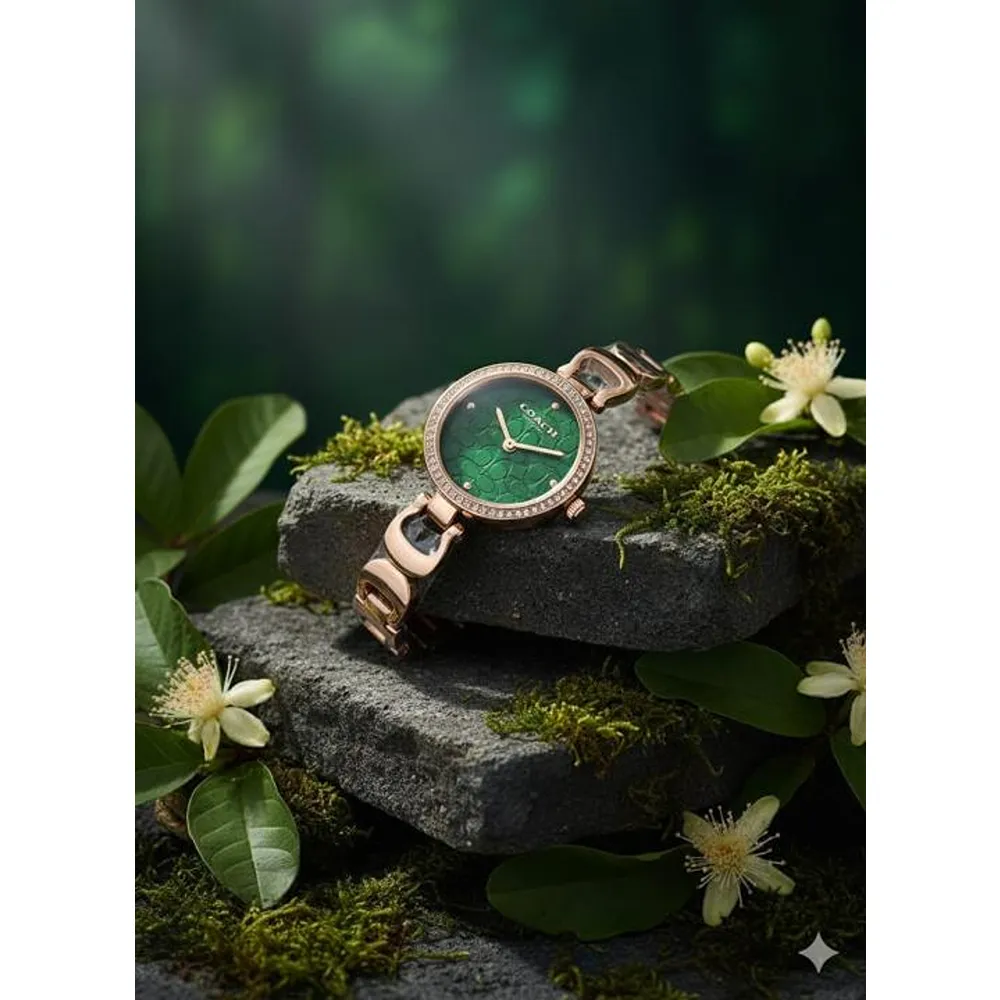 Coach Park Signature Watch Rosegold Green (FT1010)