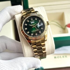 First Copy Rolex Day Date Watch Gold Green (SW9911)