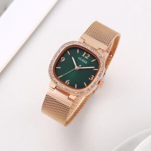 First Copy Guess Watch Rosegold Green (FT1183)