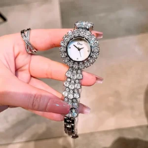 First Copy Dior Diamond Watch Silver White (SG2514)