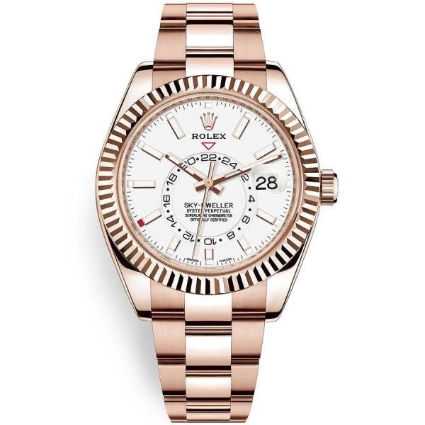 First Copy Rolex Oyster Perpectual Watch Rose Gold White (SW9496)