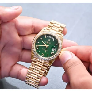 First Copy Rolex Sky Dweller Watch Gold Green (SW10004)