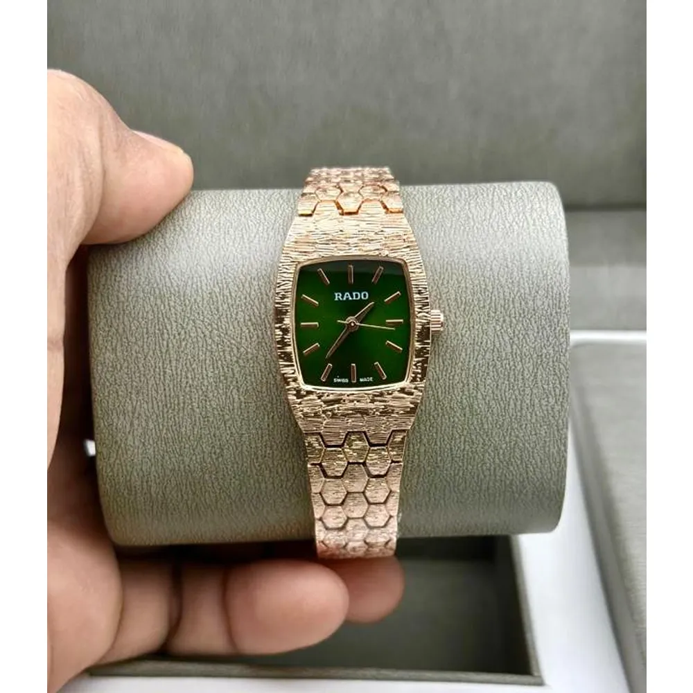 Rado True Square Watch Rosegold Green (FT1017)