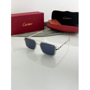 First Copy Cartier Sunglasses Silver Black (SG2320)
