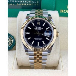 First Copy Rolex Oyster Perpetual Watch Gold Black (SG1921)