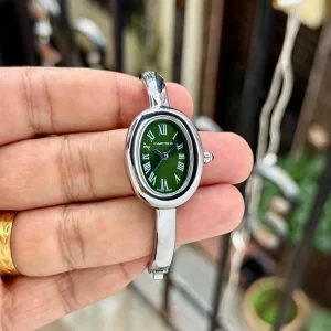 Cartier Mini Baignore Watch Silver Green (FT1044)