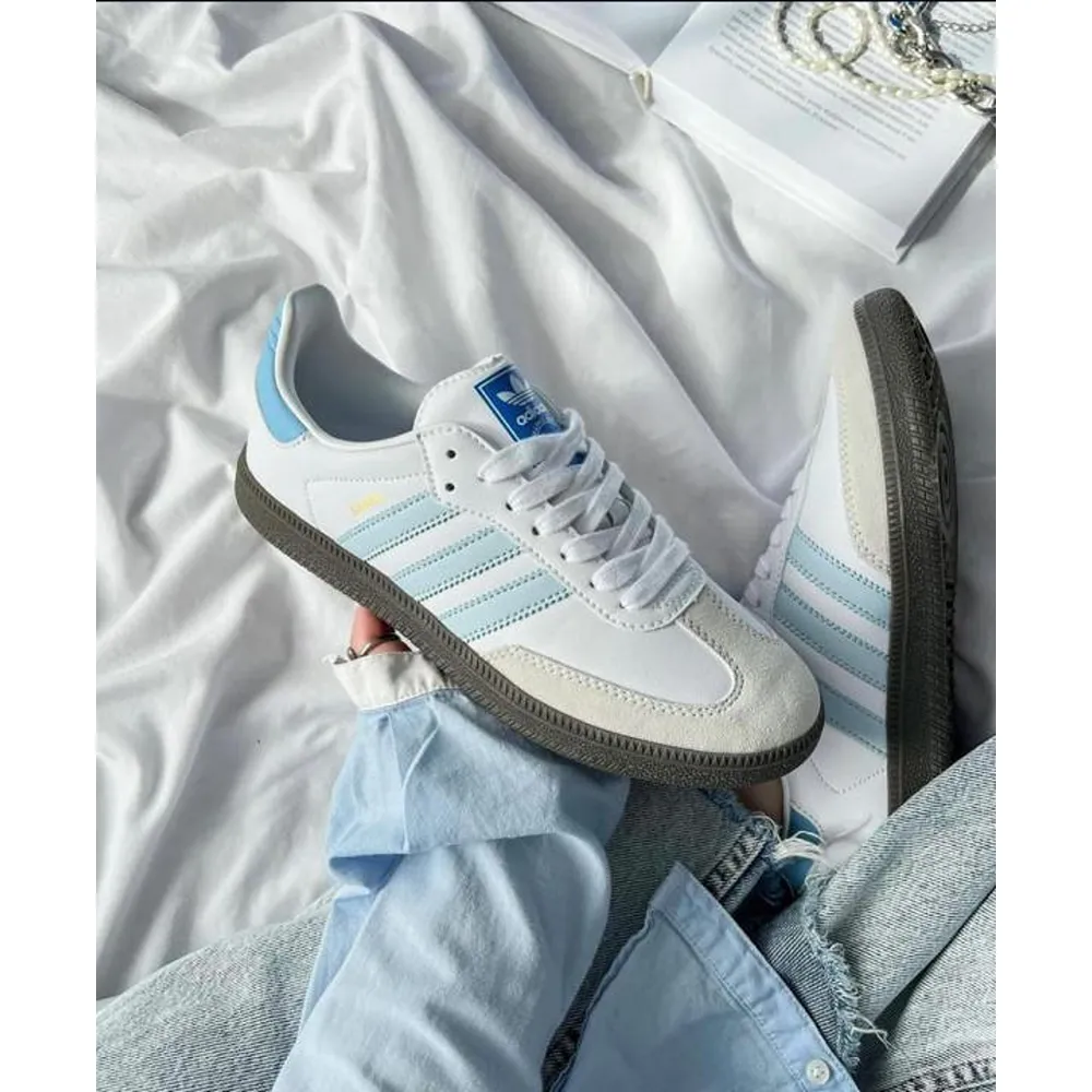 Premium Adidas Samba Halo Blue Shoes For Women (SUP6491) - Image 2