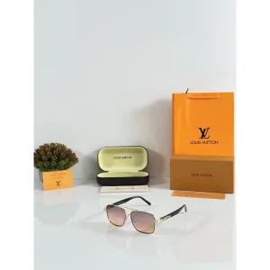 First Copy Louis Vuitton Sunglasses Gold Orange (FT577)