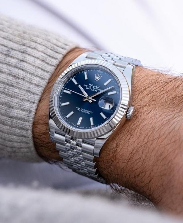 Rolex Oyster Perpetual Watch Date Just Silver Blue (SG1926)