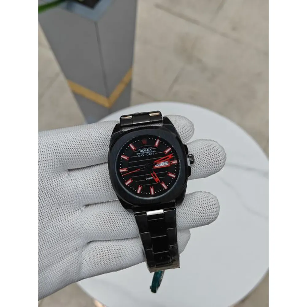 First Copy Rolex Day Date Watch Black Red (SW10016)
