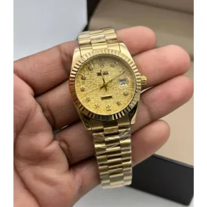 Rolex Oyster Perpetual Watch Gold Dial (FT1053)