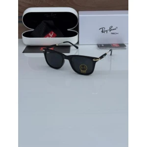 First Copy Rayban Glass Quality Sunglasses Golden Black  (SW9815)