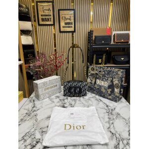Christian Dior Shoulder Bag With Box and Dust Bag Black White (SW9679)